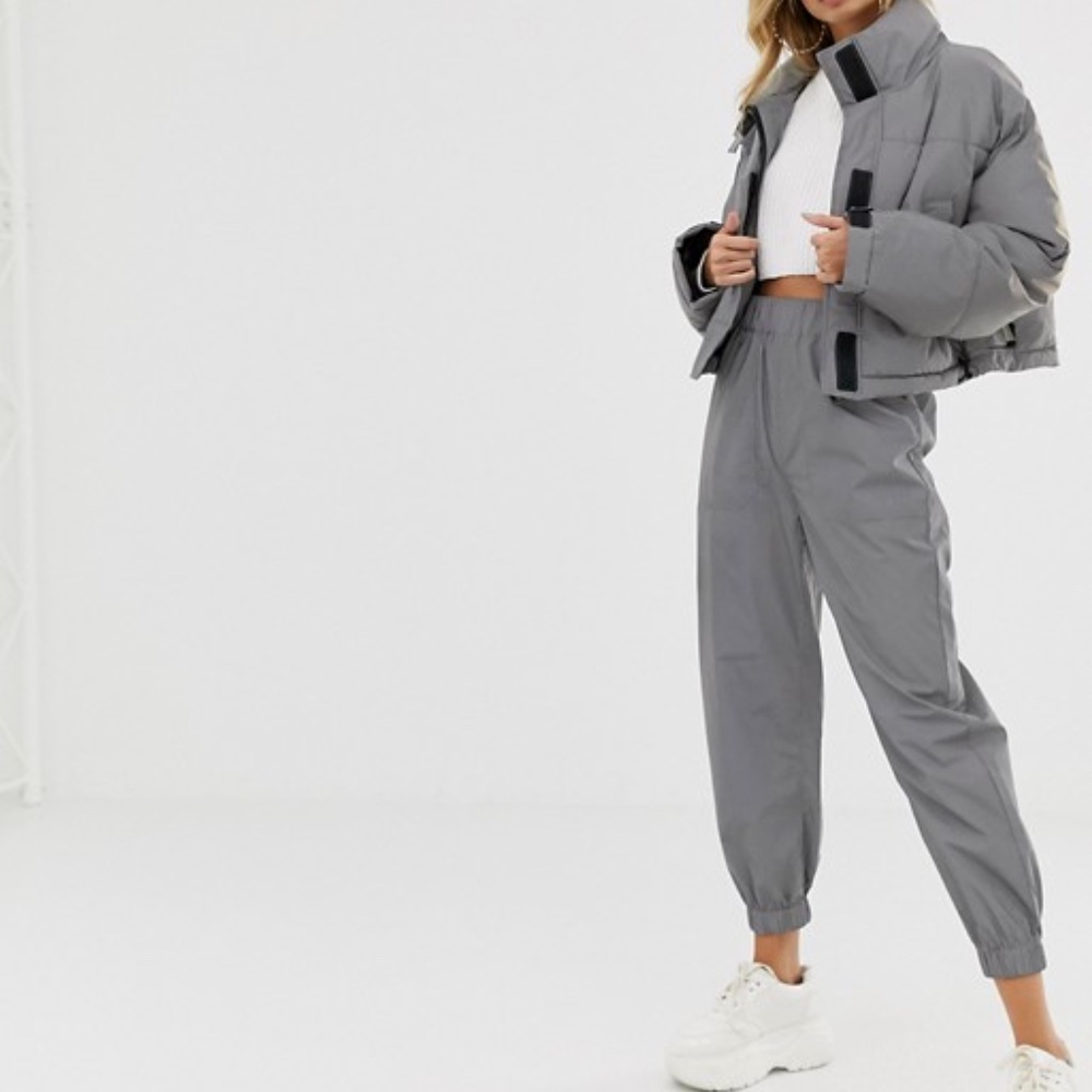 Pull&Bear Reflective Utility Joggers Track Pants